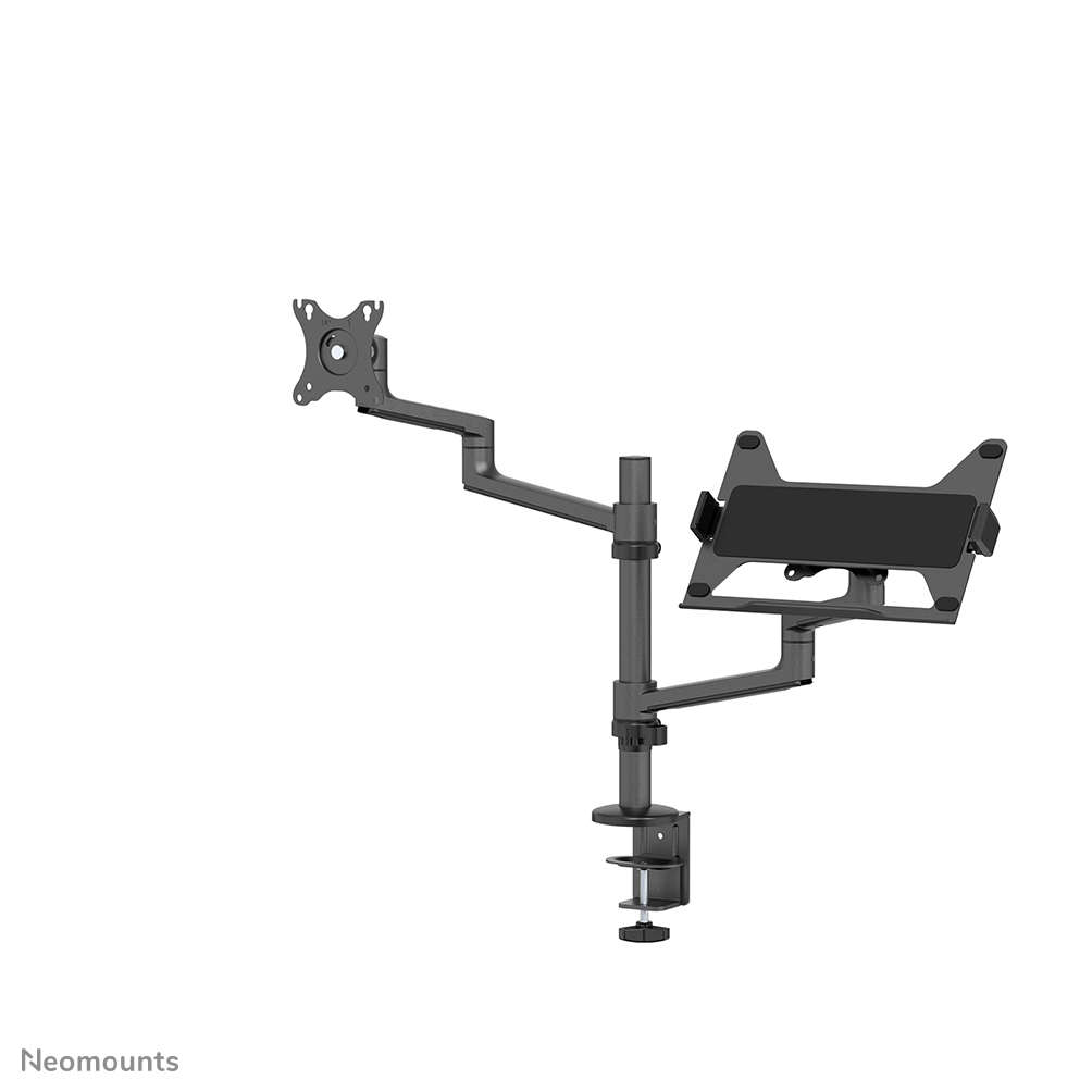 Neomounts DS20-425BL2 Brazo de monitor con soporte para portátil 17-27" - ahorro de espacio